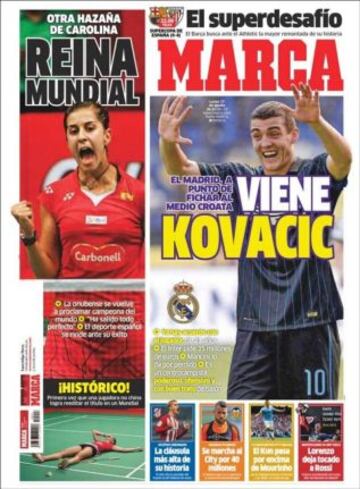 Portadas de la prensa deportiva