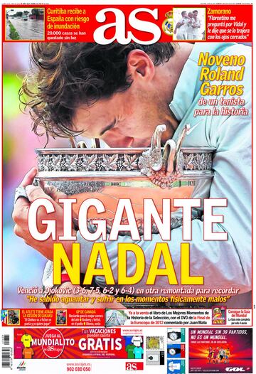 Así contó Diario As los Roland Garros de Rafa Nadal