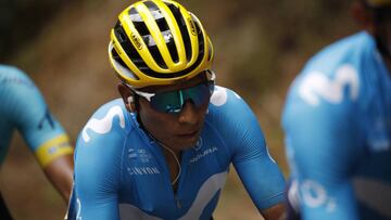 Foix (France), 21/07/2019.- Colombia's Nairo Quintana of Movistar team in action during the 15th stage of the 106th edition of the Tour de France cycling race over 185km between Limoux and Foix Prats d'Albis, France, 21 July 2019. (Ciclismo, Francia) EFE/EPA/YOAN VALAT