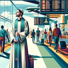 A un sacerdote no le permiten pasar el agua bendita en el aeropuerto y no duda un segundo lo que hacer con ella