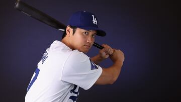 Shohei Ohtani #17 of the Los Angeles Dodgers poses for a portrait during photo day at Camelback Ranch on February 21, 2024 in Glendale, Arizona.