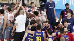 El San Pablo Burgos y el Bar&ccedil;a, tras la primera semifinal de la Liga Endesa.