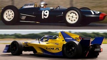 El Mk4 de John Surtees en 1962 y el Gen3 de Lola Cars y Yamaha para la Fórmula E de 2025.