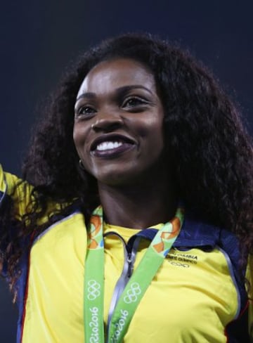 La colombiana tiene dos medallas en los Juegos Olímpicos. Ganó plata en el salto triple de Londres y el oro en Río.