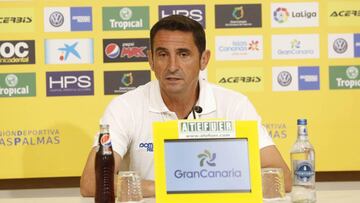 Manolo Jiménez, técnico de Las Palmas, en rueda de prensa.