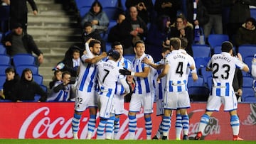 14/01/19 PARTIDO DE PRIMERA DIVISION REAL SOCIEDAD - ESPANYOL GOL 2-0 PENALTI WILLIAM JOSE ALEGRIA GRUPO