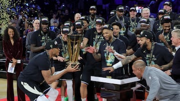 Giannis Antetokounmpo was named MVP as the Bucks defeated the Oklahoma City Thunder in Las Vegas to lift their first NBA Cup.