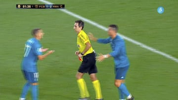 In a 3-1 Spanish Super Cup win at Barcelona last summer, Ronaldo was sent off for two yellows: one for taking off his shirt as he celebrated a goal, the other for what referee Ricardo de Burgos Bengoetxea deemed to be a dive in the Blaugrana box. After re