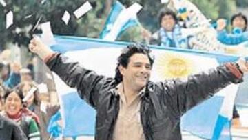<b>MOMENTO ESTELAR. </b>El actor Marco Leonardi, que hace del jugador argentino, en una escena del rodaje.