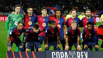 Alineación del Barça en el 4-4 ante el Atlético, en la ida de la semifinales de Copa.