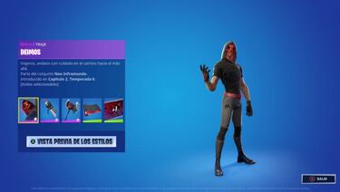 Club de Fortnite mayo 2021: skin Deimos y sus objetos ya disponibles