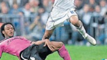 Robinho en un momento del partido