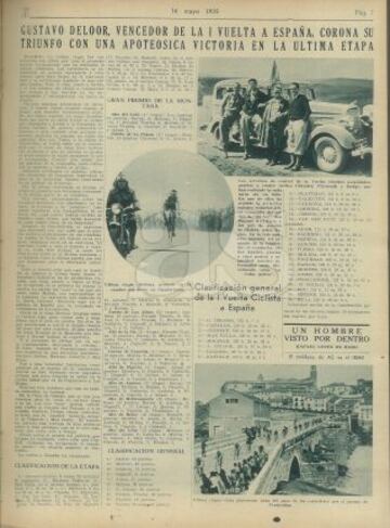 Recorrido por las mejores imágenes de la I Vuelta a España a través de la edición de AS Semanal de 1935.