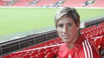 Fernando Torres con la camiseta del Liverpool
