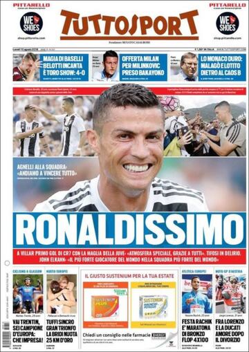 La prensa italiana enloquece con el debut de Cristiano