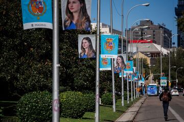 Carteles de la Princesa Leonor en las calles de la capital española durante los preparativos del acto para la jura de la Constitución de la Princesa Leonor.