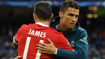 James y Cristiano Ronaldo en Champions League