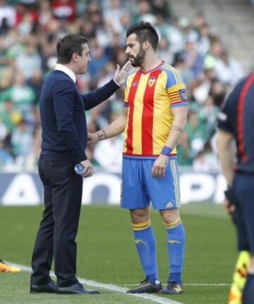 Neville with Negredo in the league game against Betis in February.