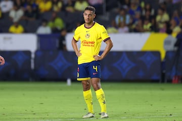    Sebastian Caceres of America during the match between America and Colorado Rapids as part of Quarterfinal of the 2024 Leagues Cup at Dignity Health Sports Park Stadium on August 17, 2024 in Carson, Los Angeles, California, United States.