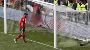 Ftbol, Colo Colo vs Universidad de Chile.
Campeonato de transicin 2017.
El jugador de Colo Colo Esteban Paredes convierte un gol contra Universidad de Chile durante el partido de primera division disputado en el estadio Monumental en Santiago, Chile.