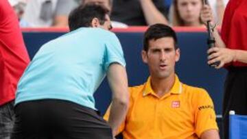 Novak Djokovic, durante la semifinal ante Chardy.