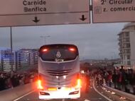 Reports suggest that a group of Portuguese fans tried to block the team's path to the stadium, throwing objects at the bus.