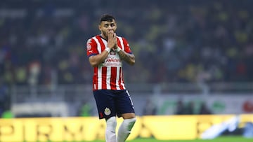 Alexis Vega of Guadalajara during the game America vs Guadalajara, corresponding Round 15 the Torneo Apertura 2022 of the Liga BBVA MX at Azteca Stadium, on September 17, 2022.

<br><br>

Alexis Vega de Guadalajara durante el partido America vs Guadalajara, correspondiente a la Jornada 15 del Torneo Apertura 2022 de la Liga BBVA MX en el Estadio Azteca, el 17 de Septiembre de 2022.