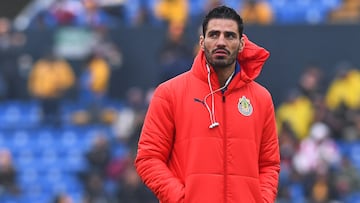 Antonio Briseno of Guadalajara during the 2nd round match between Tigres UANL and Guadalajara as part of the Torneo Clausura 2024 Liga MX at Universitario Stadium on January 21, 2024 in Monterrey, Nuevo Leon, Mexico.
