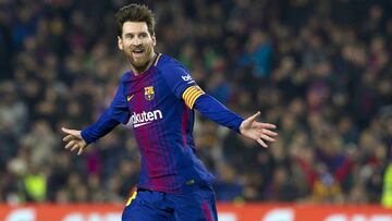 24/02/18 PARTIDO PRIMERA DIVISION DERBI 
 BARCELONA - GIRONA 
 TERCER GOL MESSI LANZAMIENTO FALTA DIRECTA 3-1 ALEGRIA