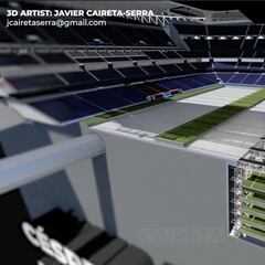 The retractable field of the new Bernabeu