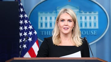 White House Press Secretary Karoline Leavitt holds a press briefing at the White House in Washington, D.C., U.S., June 19, 2025. REUTERS/Carlos Barria