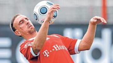 <b>DE VUELTA. </b>Ribéry volvió ayer a entrenarse. El francés explicó ayer que sus molestias no se debían a un acto de indisciplina.