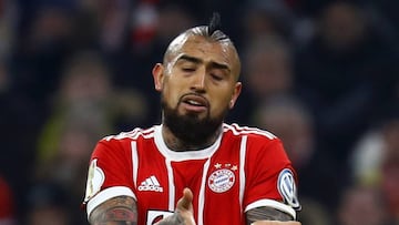 Arturo Vidal durante un partido con el Bayern.