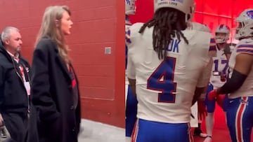 El momento en el que Josh Allen ve llegar a Taylor Swift para apoyar a los Chiefs de Travis Kelce