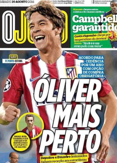 'O Jogo': Óliver y Diogo Jota, cada vez más cerca del Oporto
