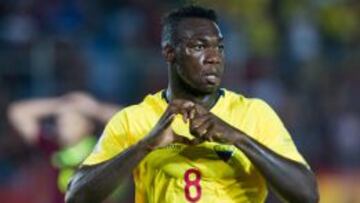 Caicedo celebra el tercer gol de Ecuador.