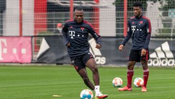 Jos&eacute; Mulato, delantero colombiano, en un entrenamiento del Bayern M&uacute;nich