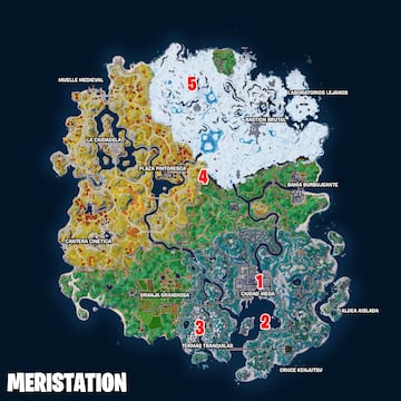 fortnite capitulo 4 temporada 2 mega misiones pruebas recorrido por lugares emblematicos