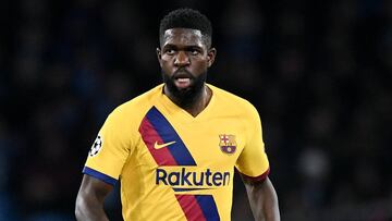 Samuel Umtiti of Barcelona during the UEFA Champions League, Round of 16, 1st leg football match between SSC Napoli and FC Barcelona on February 25, 2020 at Stadio San Paolo in Naples, Italy - Photo Giuseppe Maffia / Sportphoto24 / DPPI
 
 
 25/02/2020 ON