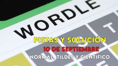 Wordle en español, científico y tildes para el reto de hoy 10 de septiembre: pistas y solución