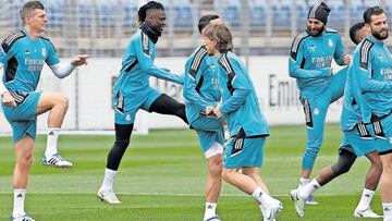 Entrenamiento del Madrid antes de enfrentarse al City.