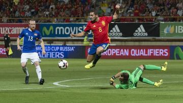 Koke, durante el partido en Liechtenstein.