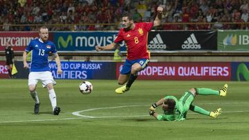 Koke, durante el partido en Liechtenstein.