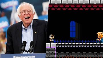 Bernie Sanders, precandidato del Partido Demócrata de EE.UU., estrella de un clon de Mario