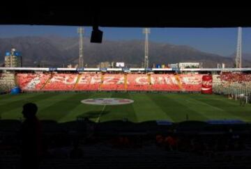 Así es el ambiente previo del Chile-Venezuela en el Estadio Monumental.