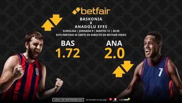 Baskonia vs. Anadolu Efes: horario, TV, pronósticos, estadísticas y clasificación