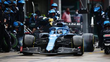 Fernando Alonso (Alpine A521). &Iacute;mola, Italia. F1 2021. 