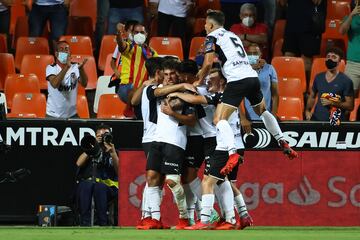 1-0. Hugo Duro celebra el primer gol.