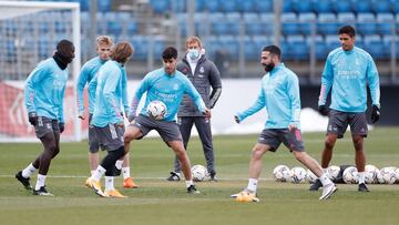El entrenamiento del Real Madrid.