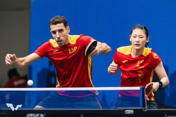 Álvaro Robles y María Xiao durante el preolímpico clasificatorio para los Juegos Olímpicos de Paris 2024.
FOTO ENVIADA RAFA.PAYA.